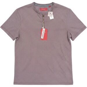 Bruno Milano Henley Shirt Mens Medium Windsor Wine NEW Supersoft Stripe A24Y1119